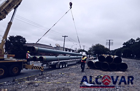 Salvamento de tubos de acero en la v&iacute;a Monterrey &ndash; Matamoros